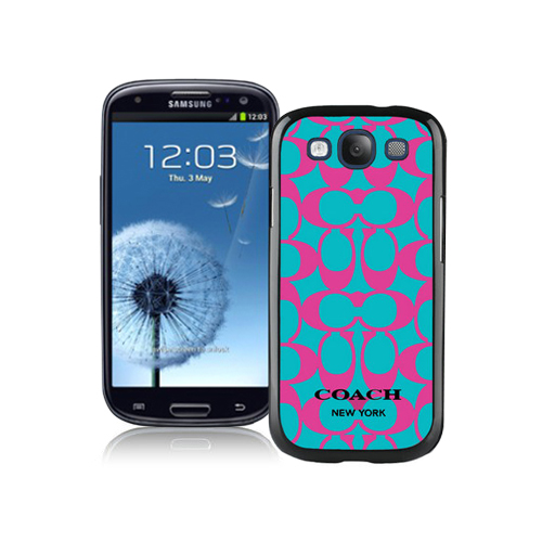 Coach Big Logo Fuchsia Blue Samsung Galaxy S3 9300 CAZ | Women - Click Image to Close